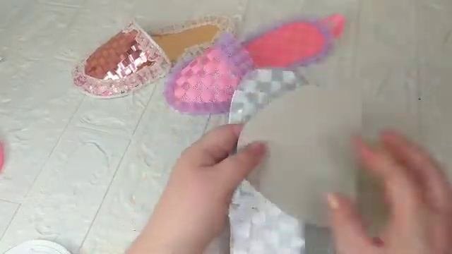 Органайзер-тапочек из атласных лент. МК #мастеркласс #сувениры #организацияхранения
