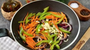 Соба с креветками и соусом Терияки