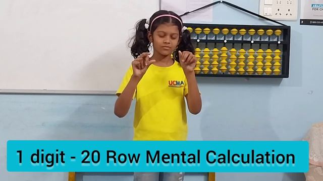 Mental Calculation  1 D 20 Row by Sanskriti  Elementary A Level 2 Student