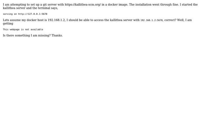 Running Kallithea In Docker On Synology Server
