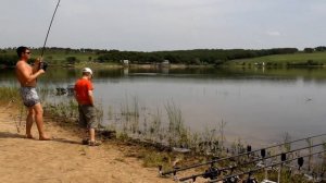 Вываживание сазана 10кг.Приморский край.