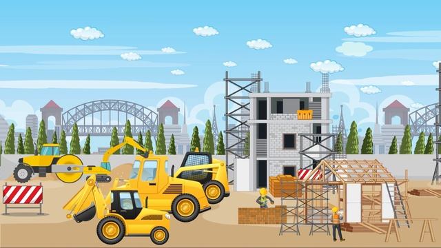 Будівельний майданчик: вивчаємо техніку, матеріали та інструменти українською мовою.