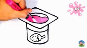 Как нарисовать ЙОГУРТ / Мультик Раскраска для детей  ЙОГУРТ / Раскраски малышам / How To Draw Yogur