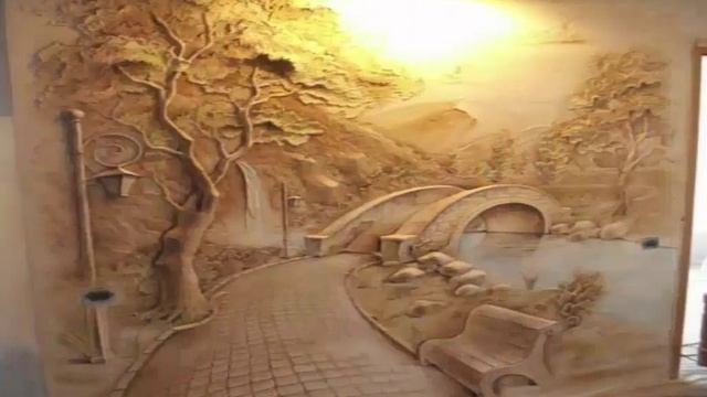 Красивые рисунки на стенах.Барельеф. смотреть онлайн