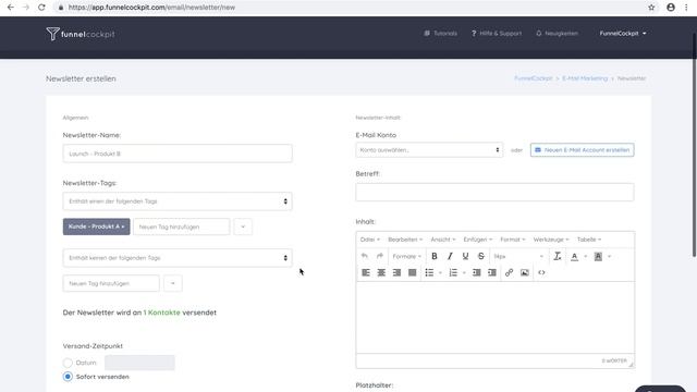 Newsletter - FunnelCockpit E-Mail Marketing Software (Tutorial) смотреть онлайн