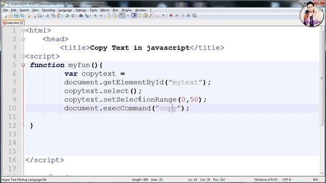 Text Copy Button | Javascript Copy Text to Clipboard | JavaScript Tutorial for Beginners Mr Tech 00