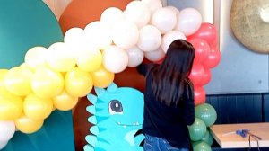 Dinosaur theme birthday decoration | dino party idea