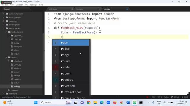 Django | Django Forms | Django Forms over HTML Forms| Feedback project | part-2  | #django  |day 18