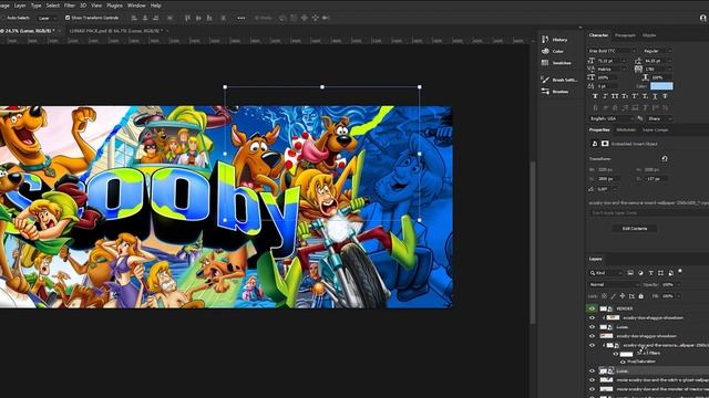 How I made This Cartoon Scooby-Doo Header in Photoshop + FREE PSD смотреть онлайн