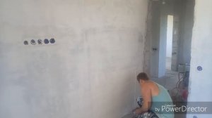 Нанесение шпатлевки текстурным пистолетом