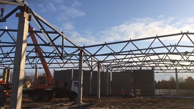 Монтаж фермы 24 метра. смотреть онлайн