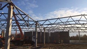 Монтаж фермы 24 метра.