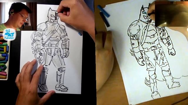 Рисуем Бэтмена из "Бэтмен против Супермена" / Уроки рисования с Данилой Мастером смотреть онлайн