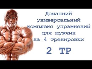 Домашний универсальный комплекс упражнений для мужчин на 4 тренировки (2 тр)