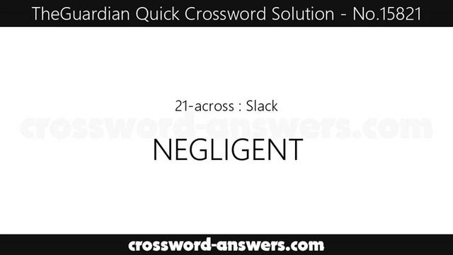 The Guardian Quick Crossword Answers for #15821 смотреть онлайн