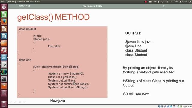 java.lang.Object | #4 | A Very Basic Introduction to getClass() Method  and Class.class in Java