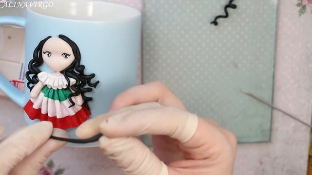 Мастер-класс: Декор кружки из полимерной глины FIMO / Девочка на кружке / polymer clay tutorial