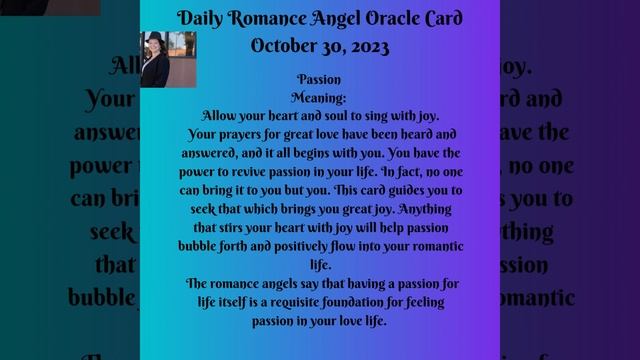Daily Romance Angel Oracle Card October 30, 2023 #tarot смотреть онлайн