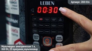 Видео обзор техники LEBEN: Мультиварка электрическая 5л, 860Вт