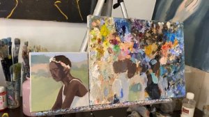 Видеоурок по портрету африканки, живопись маслом, как написать миниатюру, художник Фания Сахарова