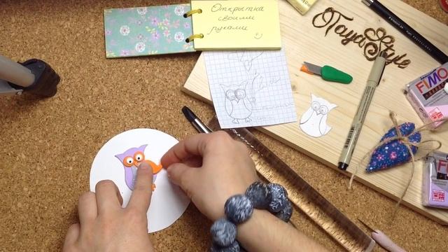 Эксклюзив! Мастер-класс: Милая открытка из полимерной глины FIMO/polymer clay tutorial