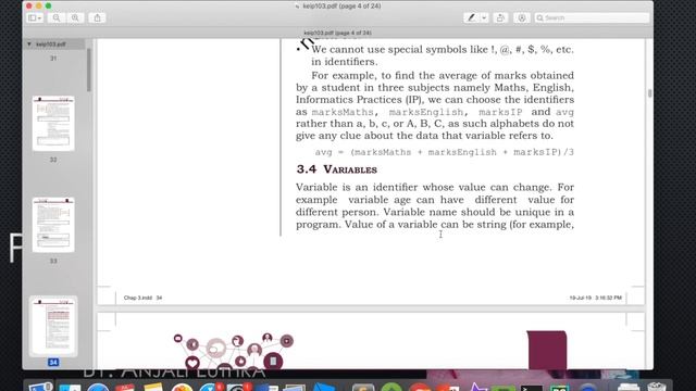 Lesson #13, Python Keywords, Identifiers and Variables, XI I.P. #anjaliluthra #python #cbseboard