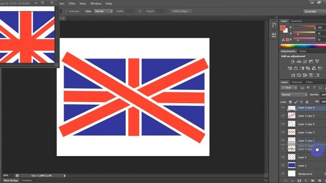 How to make flag of UK in Photoshop,Step by Step смотреть онлайн