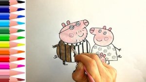 Как раскрасить семью свинки пэпа / Раскраски для детей/  Pig PEPPA/ Детская Комната РАСКРАСКИ