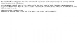 React native project deleted on xcode, can't run "run-ios react-native"