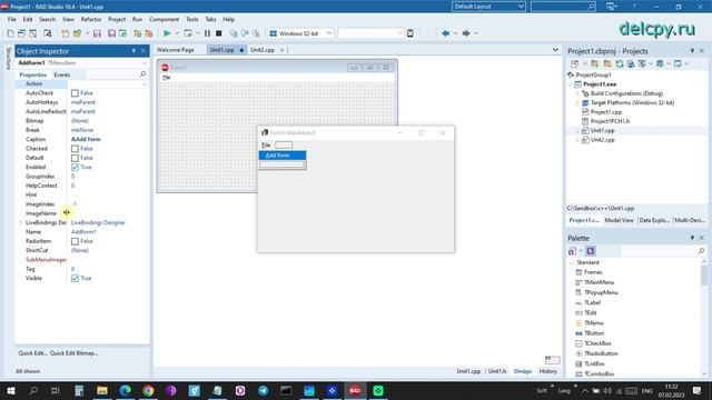 MDI (Multi Document Interface) C++. Embarcadero. смотреть онлайн