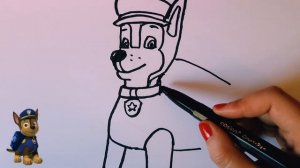 How to draw Chase from Paw Patrol☆Как нарисовать Гонщика (Чейз) из Щенячий Патрулъ