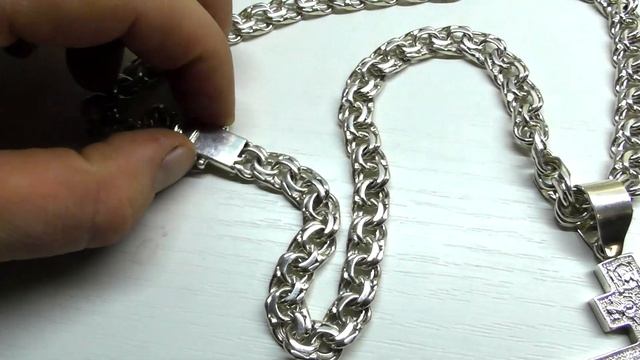 Брутальная Цепь и Крест! Ювелирка в серебре! смотреть онлайн