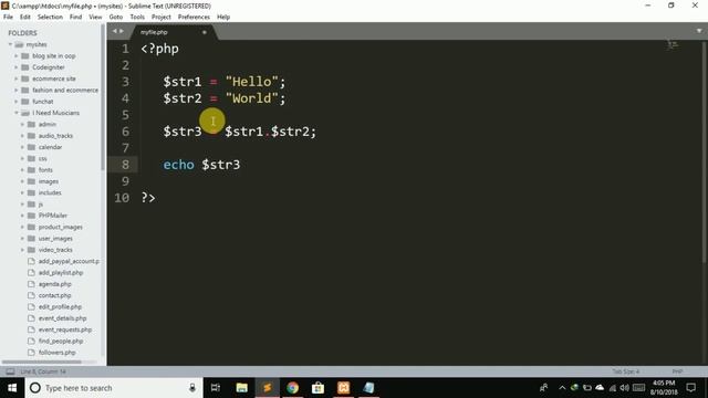 11 - String Operators in PHP | PHP and MYSQLI for beginers | Hindi / Urdu | Yazdan Haider