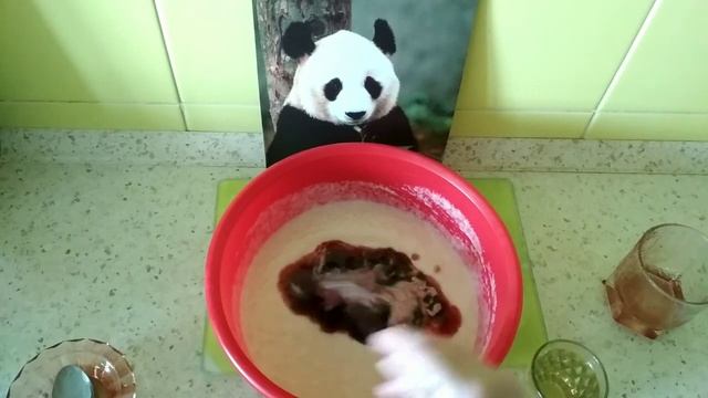 Манник без муки на кефире с вареньем.