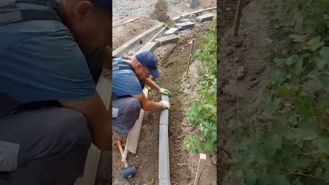 установка радиуса из тротуарной борта смотреть онлайн