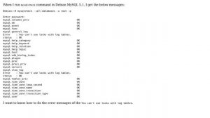 DevOps & SysAdmins: MySQL can't use locks with log tables