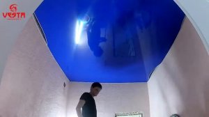 СИНИЙ НАТЯЖНОЙ ПОТОЛОК В ВАННОЙ ОТ #РКВЕТСА