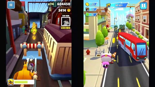 Subway Surfers: Iceland VS Talking Tom Hero Dash Run: Ride The Hyperboard Walkthrough смотреть онлайн