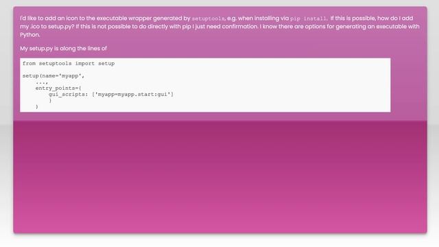 How to add an icon to an entry_points for Python pip generated executable смотреть онлайн