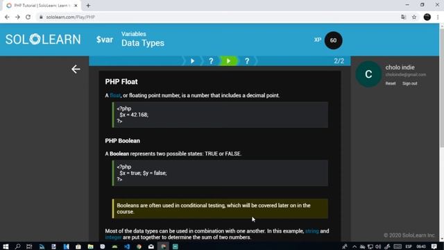 PHP SOLOLEARN ep02 смотреть онлайн