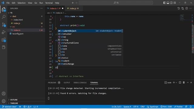TypeScript Abstract Class Tamil | TypeScript for Beginners in Tamil