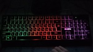 Демонстрация работы подсветки клавиатуры SVEN KB-C7150EL