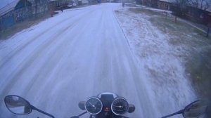 Упал с мопеда. Закрываю сезон в гололёд на Racer gs110 (Альфа). 4к 60fps