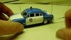 Custom 1:43 scale 1950 Ford Civil Defense sedan with working lights