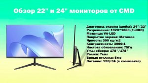 Супер-новинки от CMD | 22" и 24" мониторы | ТЕКО