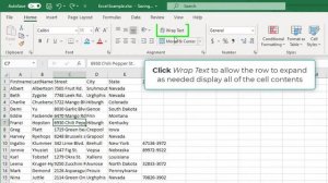 Excel MOS 2.2.4 Wrap text within cells - KwB