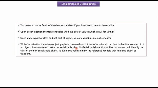Serialization and Deserialization Notes in Java | Java IO | Java Tutorial