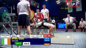 Sean Ryan - 675kg 16th Place 83kg - IPF World Classic Powerlifting Championships 2017