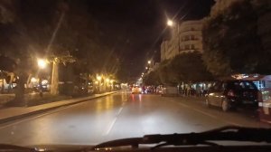 Avenue Habib Bourguiba and Paris street Tunis , clock tower at night