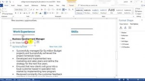 how to make professional college CV / Resume template with Microsoft word 2019